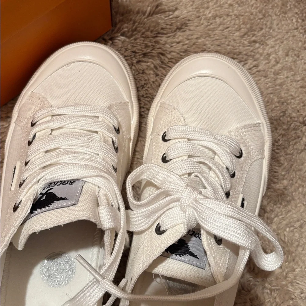 NWT ROCKET DOG Jazzin White Canvas Sneakers tennis shoes 8.5 - Picture 7 of 12